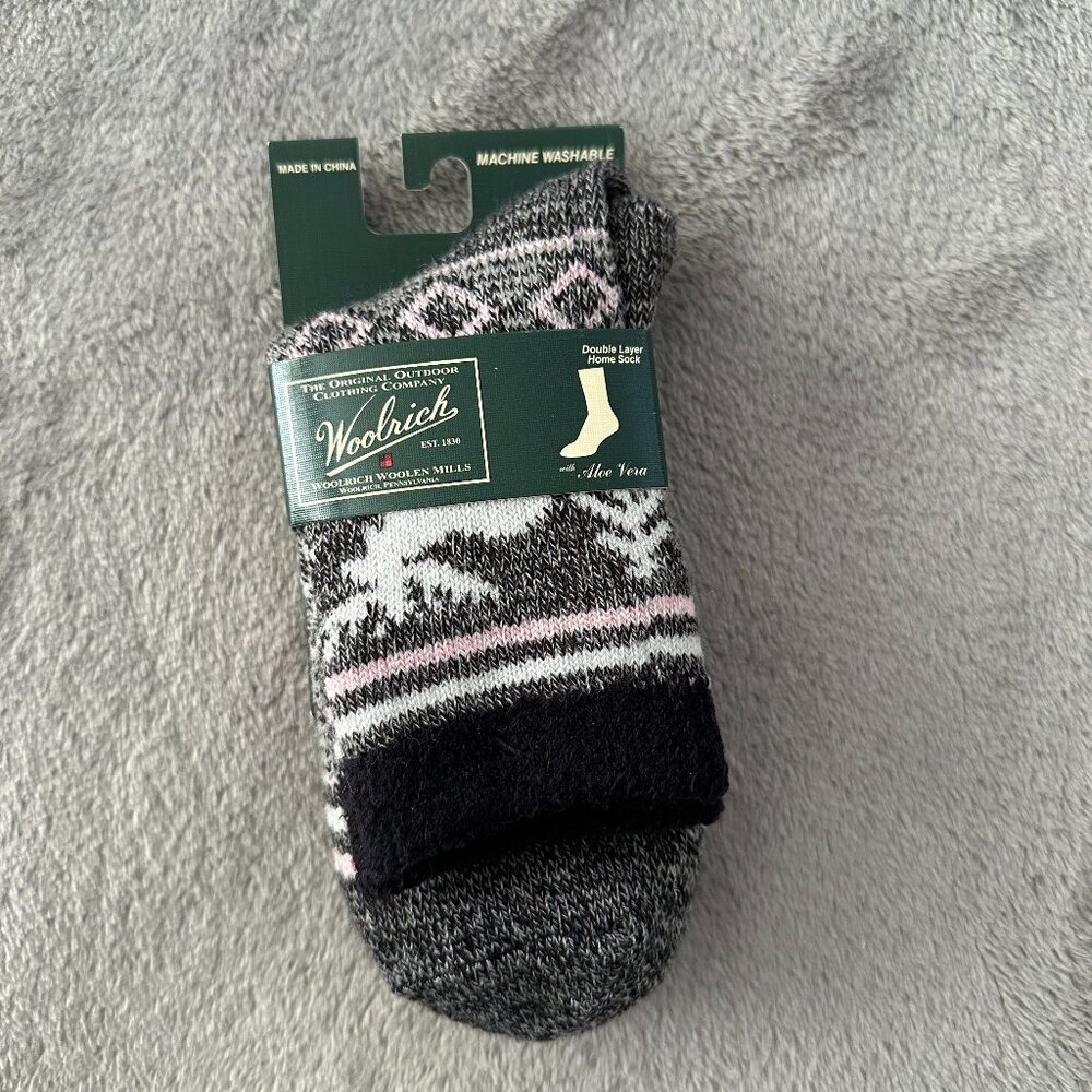 NEW Woolrich Double Layer Home Socks With Aloe Vera Women's
